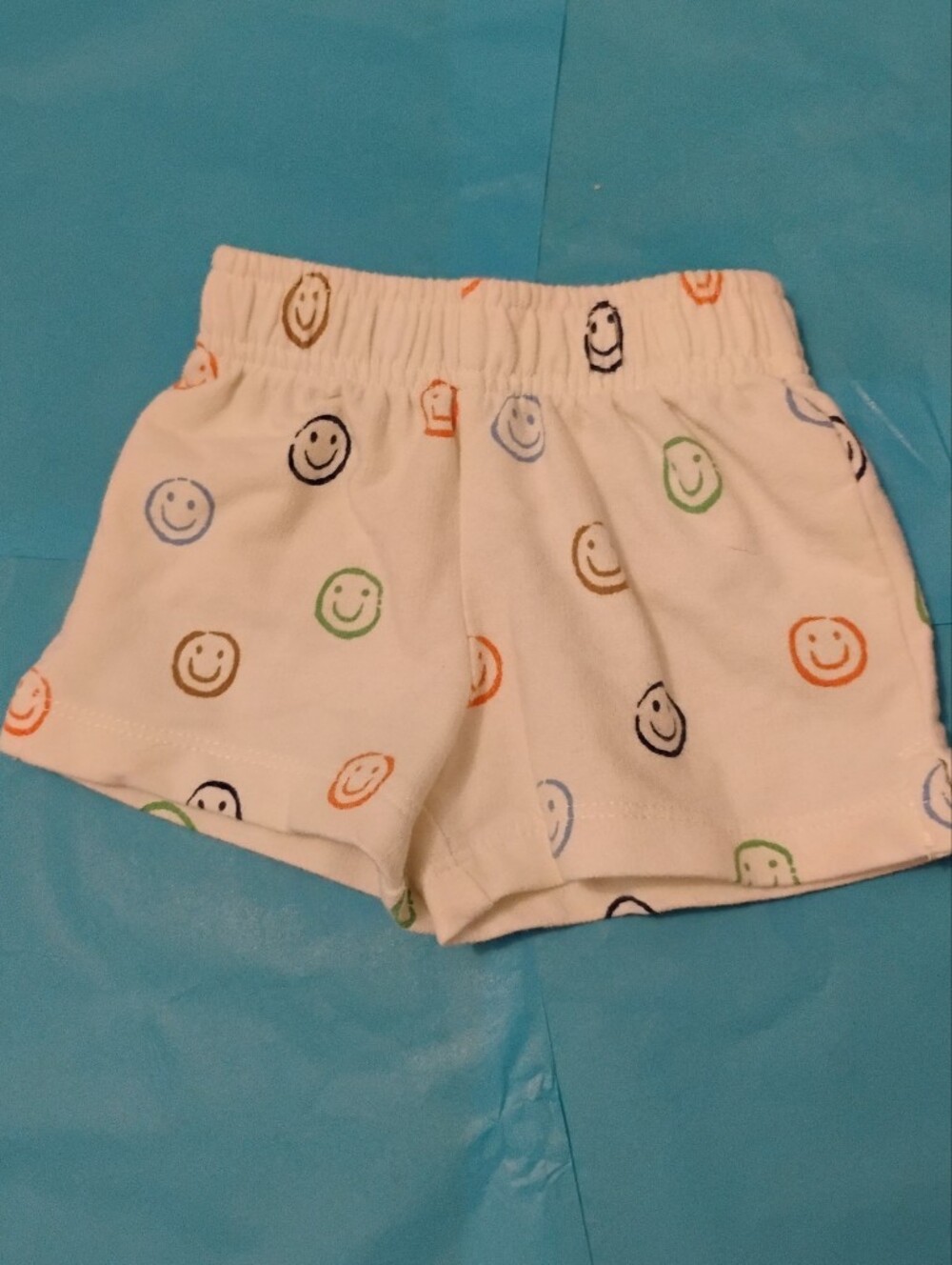 wonder nation White Smiley-Print Elastic Waist Shorts